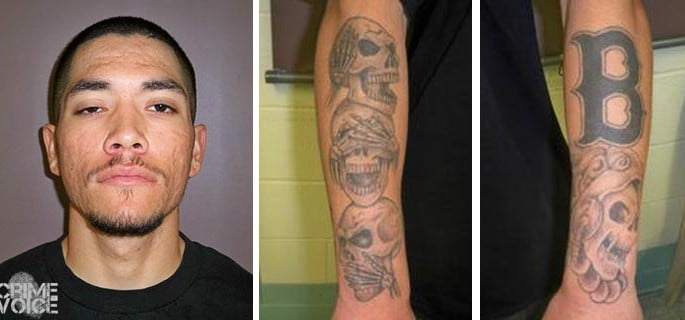 Jose Barajas is wanted and considered dangerous. He has distinctive tattoos on both his arms - Jose-Barajas-685x320