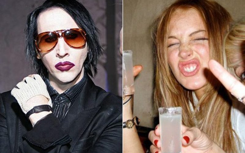 Tequila party with Marilyn Manson follows Lohan staycation sentence