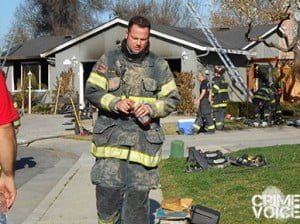 San Jose Fire Dept at a home fire. The department was kept busy by Brennan's recent activities.