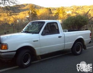 a White Mini pickup was seen by witnesses. This is Alex Gard's Ford.