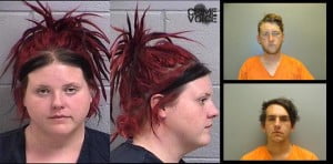 Laura Lee Kenner in her mugshot from Farmington, New Mexico. Edward Taylor Anauo and Jules Clifford Carrillo