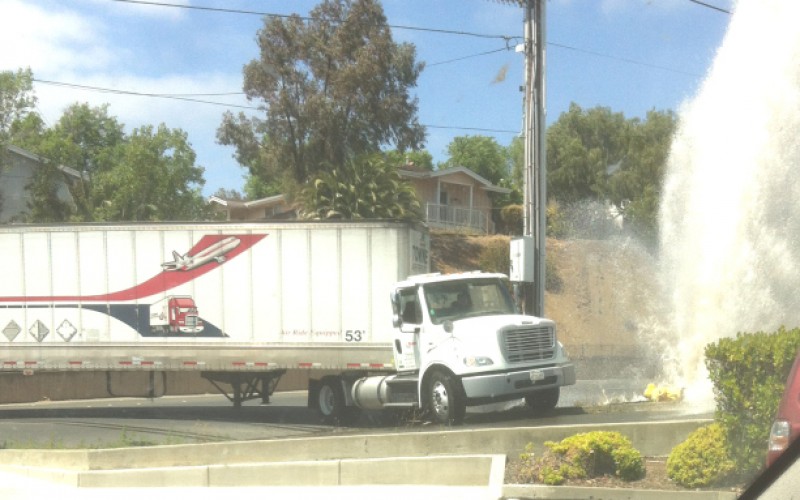 Big Rig Driver Hits Hydrant, Leaves 25-Foot Gusher, Gets Arrested For DUI