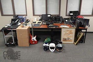 Police display stolen items