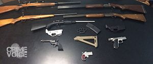 Police display confiscated weapons 