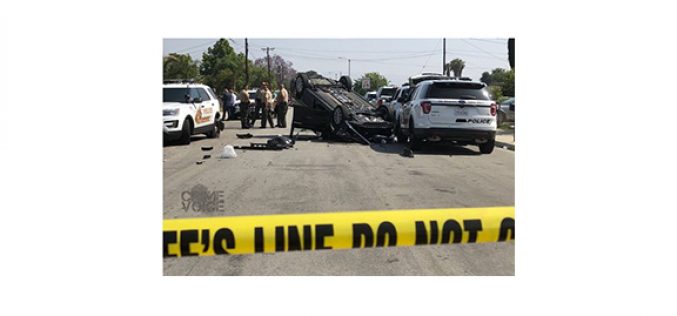 Car Flips Onto Three Officers at the Scene of a Lockdown