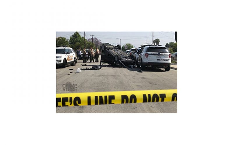 Car Flips Onto Three Officers at the Scene of a Lockdown