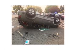 Exciting Pursuit Results in Flipped-Over SUV