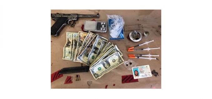 Meth, Heroin, Needles, and Stolen Gun Found In Car