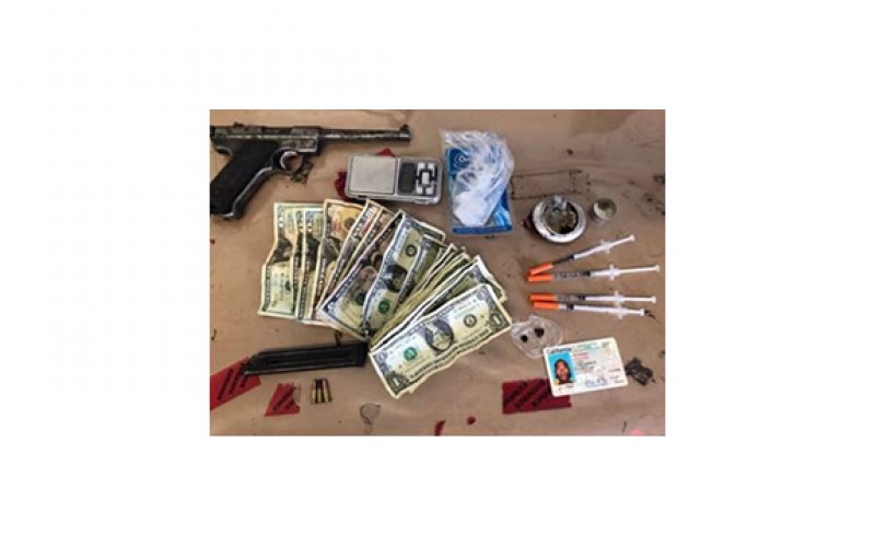 Meth, Heroin, Needles, and Stolen Gun Found In Car