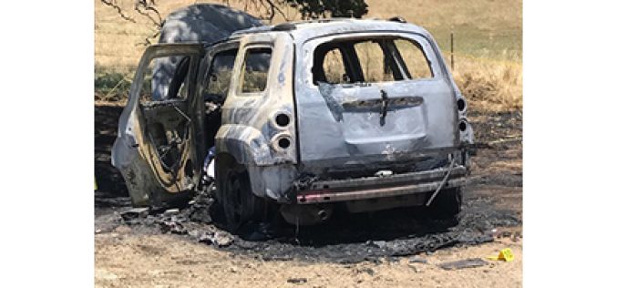 Man detained after body found in burned out vehicle