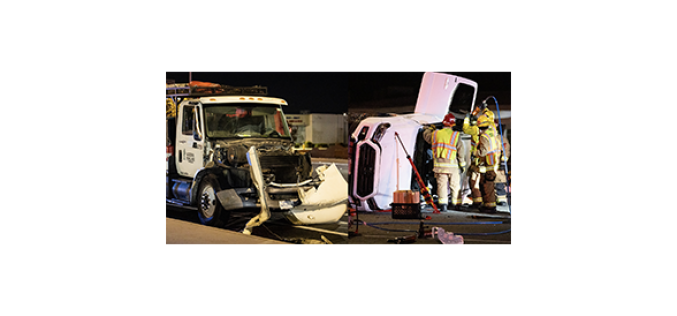 DUI Utility Truck Crash Flips Car with Two Adults, Two Children