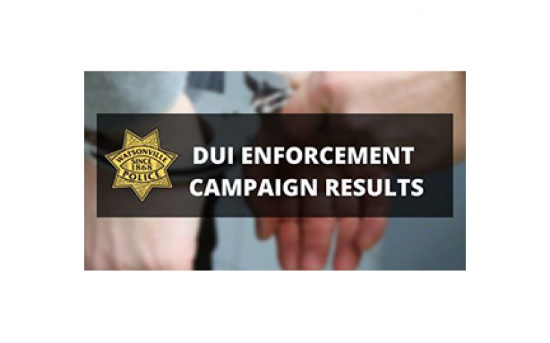 Watsonville DUI Enforcement during the holidays