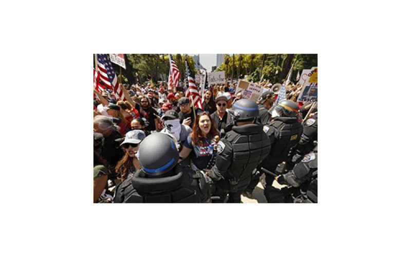 ‘Freedom’ protest against coronavirus orders leads to arrests at California Capitol