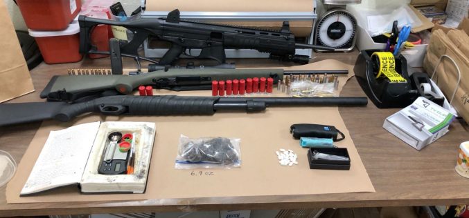 Man with felony warrant reportedly caught with weapons, drugs in car