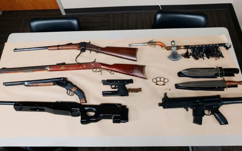 One search warrant, two arrests, six guns