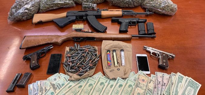 Firearms, marijuana, and ammunition discovered after Trespassing call