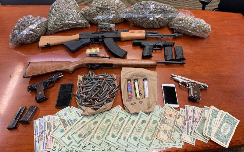 Firearms, marijuana, and ammunition discovered after Trespassing call