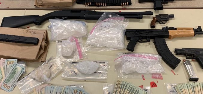 Three arrested for drugs and gun charges