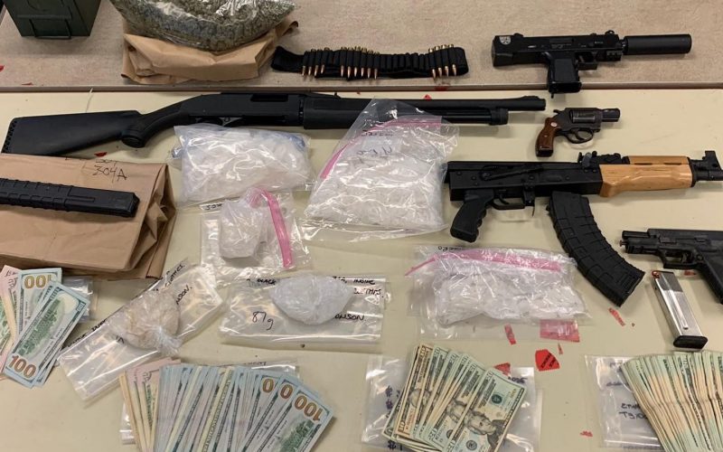 Three arrested for drugs and gun charges