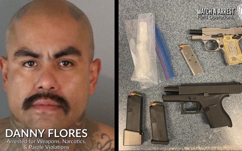 PAROLEE GANG MEMBER ARRESTED FOR GUNS & DRUGS