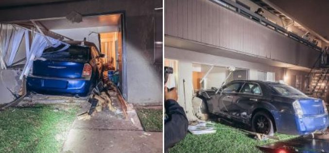 DUI driver crashes into an apartment