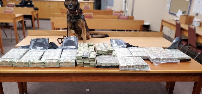 Merced CHP K-9 Officer Beny finds over $1M in suspected drug money during traffic stop