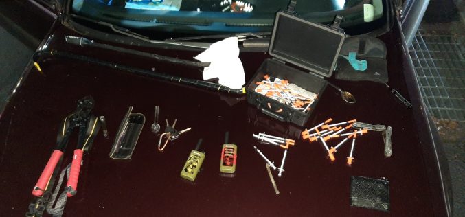 Driving around with various burglary tools