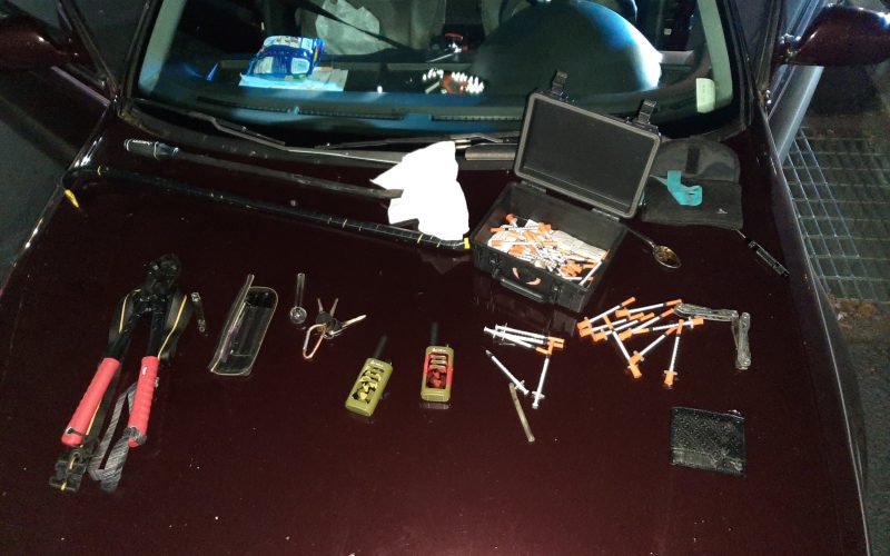 Driving around with various burglary tools