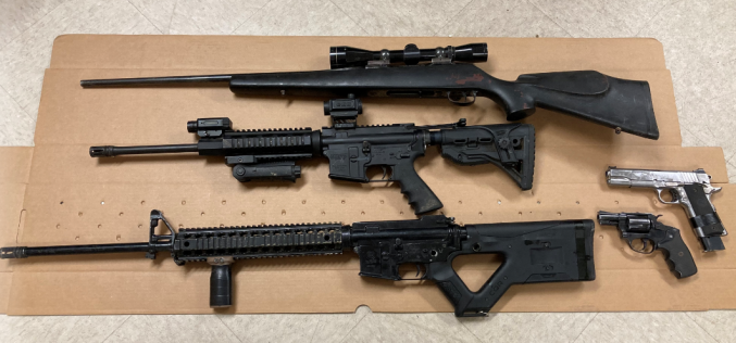 Five firearms seized with search warrant