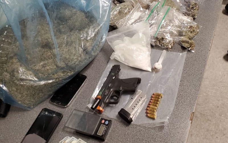 Driver and passenger both arrested with gun, drugs