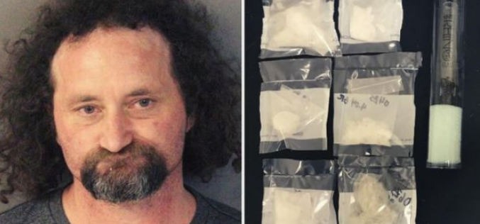 Man nabbed with meth, heroin and a pipe