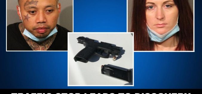 Traffic stop yelds gun, meth, two arrests