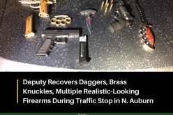 Dagger, brass knuckles and replica firearms