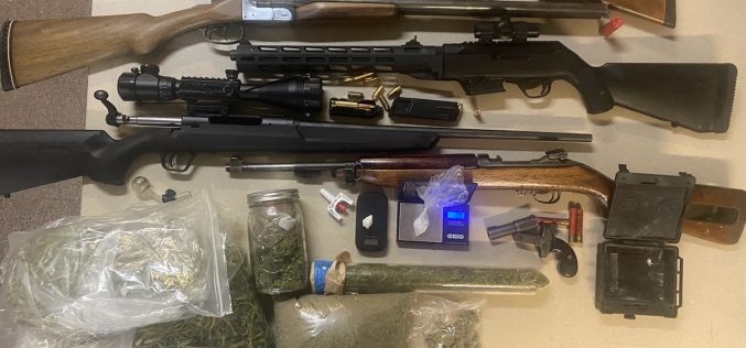 Meth on hand, cannabis and guns at home