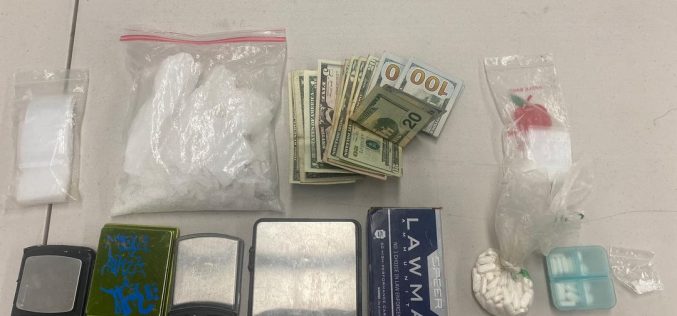 Traffic stop on man with drugs, gun, active arrest warrant