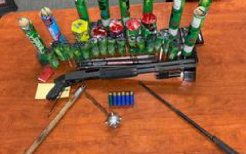 Felon Busted with Weapons and Fireworks