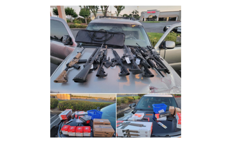 Guns and ammunition seized following police pursuit in Modesto