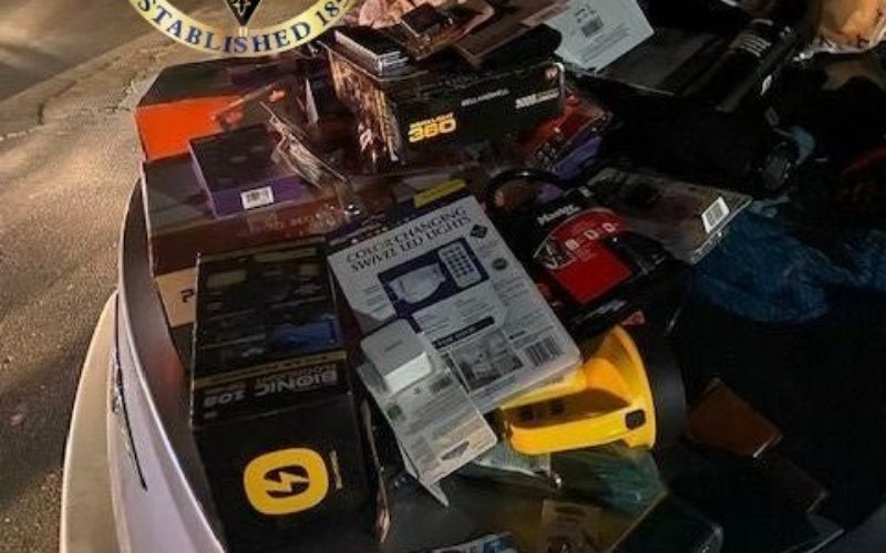 $1,800 in stolen merchandise recovered from thief