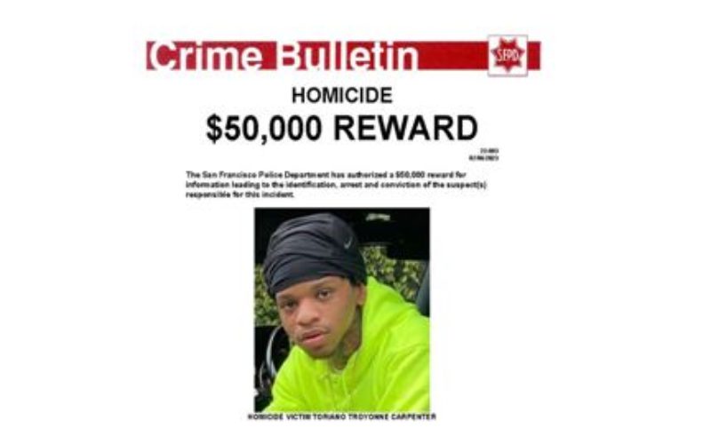 San Francisco PD offers $50,000 Reward in Homicide Investigation