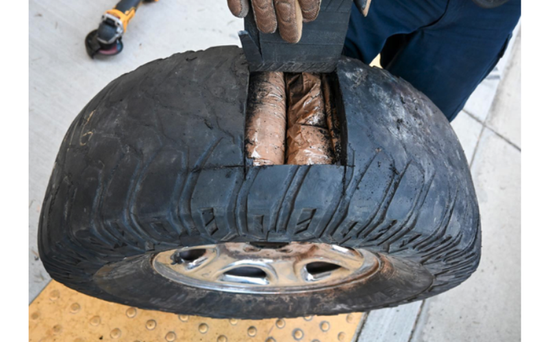 Merced CHP Officers Reportedly Discover Over 150 Pounds of Fentanyl Pills Hidden in Truck Tire