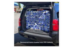 Folsom Police Recover Stolen Retail Merchandise, Including 60 Cases of Red Bull