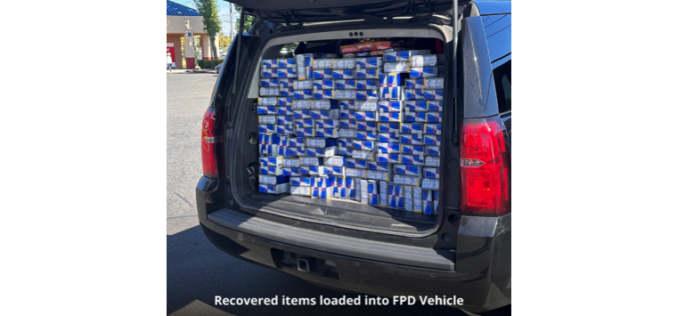 Folsom Police Recover Stolen Retail Merchandise, Including 60 Cases of Red Bull