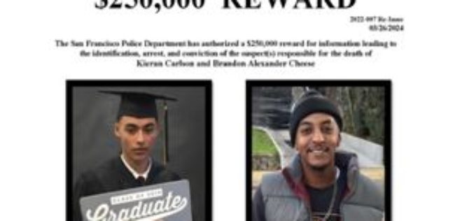 San Francisco Police Announce Increased Reward for info in 2022 Double Homicide