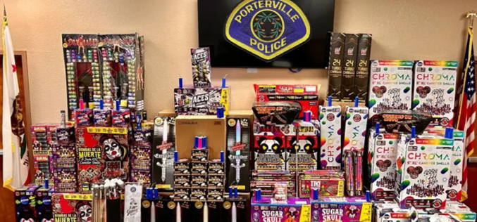 Porterville Police Seize Over 2,300 Pounds of Illegal Fireworks, Two Arrested