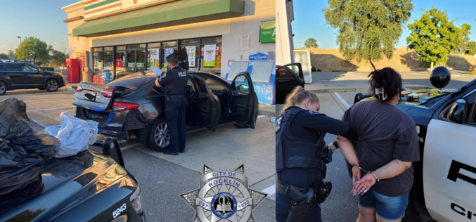 Night Shift Officers Arrest Suspects in Shoplifting Incident on Commons Drive, Rocklin