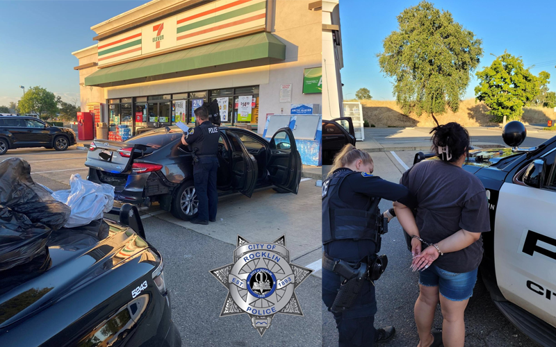 Night shift officers arrest suspect in shoplifting incident on Commons Drive, Rocklin