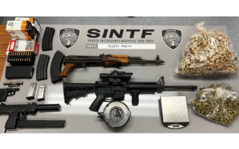 Three Arrested for Alleged Narcotics, Illegal Weapons Sales in Shasta County