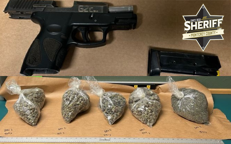 Salinas Man Arrested with Warrants, Unregistered Firearm, and Large Quantity of Marijuana