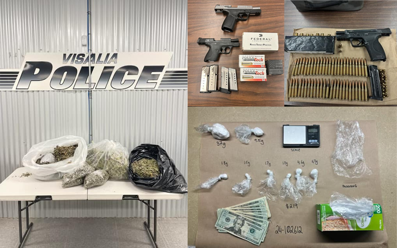 Visalia Police Conduct Citywide Operation, Arrest Eight and Seize Firearms and Drugs